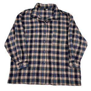 Vintage David Paul New York Wool Blend Flannel Button Down Shirt Size Large‎